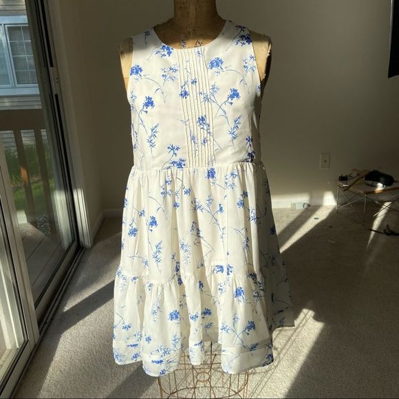 NWOT Lucky Brand Pomegranate Crepe Tiered Midi Dress - Picture 2 of 13